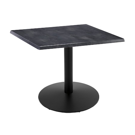 HOLLAND BAR STOOL CO 30" Tall In/Outdoor All-Season Table, 30" x 30" Square Black Steel Top OD214-2230BWOD30SQBlkStl